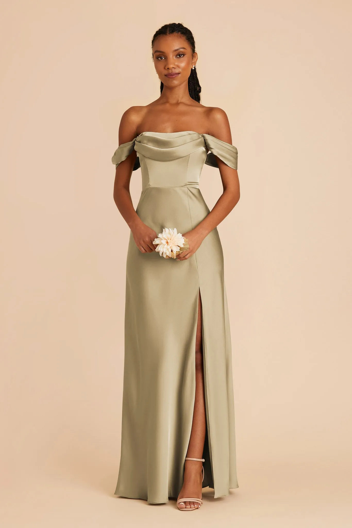 Mia Matte Satin Convertible Dress - Moss Green sold by Birdy Grey product image thumbnail 5