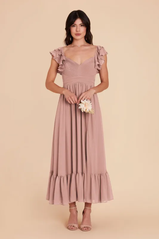 Michelle Chiffon Dress - English Rose sold by Birdy Grey