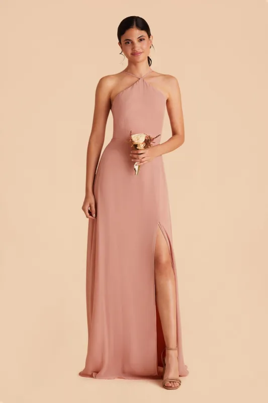 Juliet Chiffon Dress - Dusty Rose sold by Birdy Grey