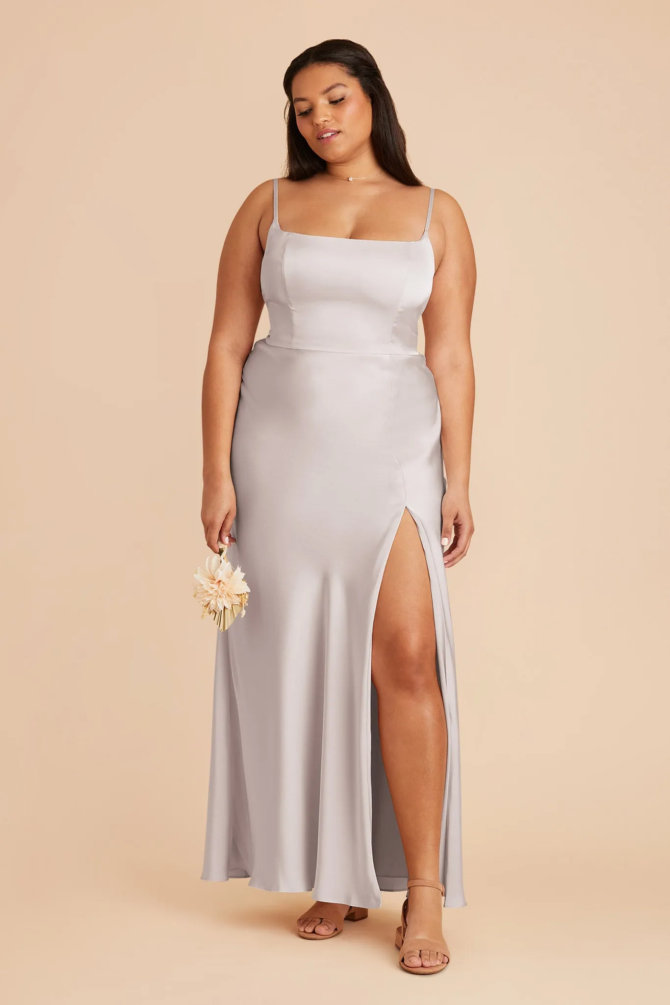 Mai Matte Satin Dress - Platinum sold by Birdy Grey product image thumbnail 2