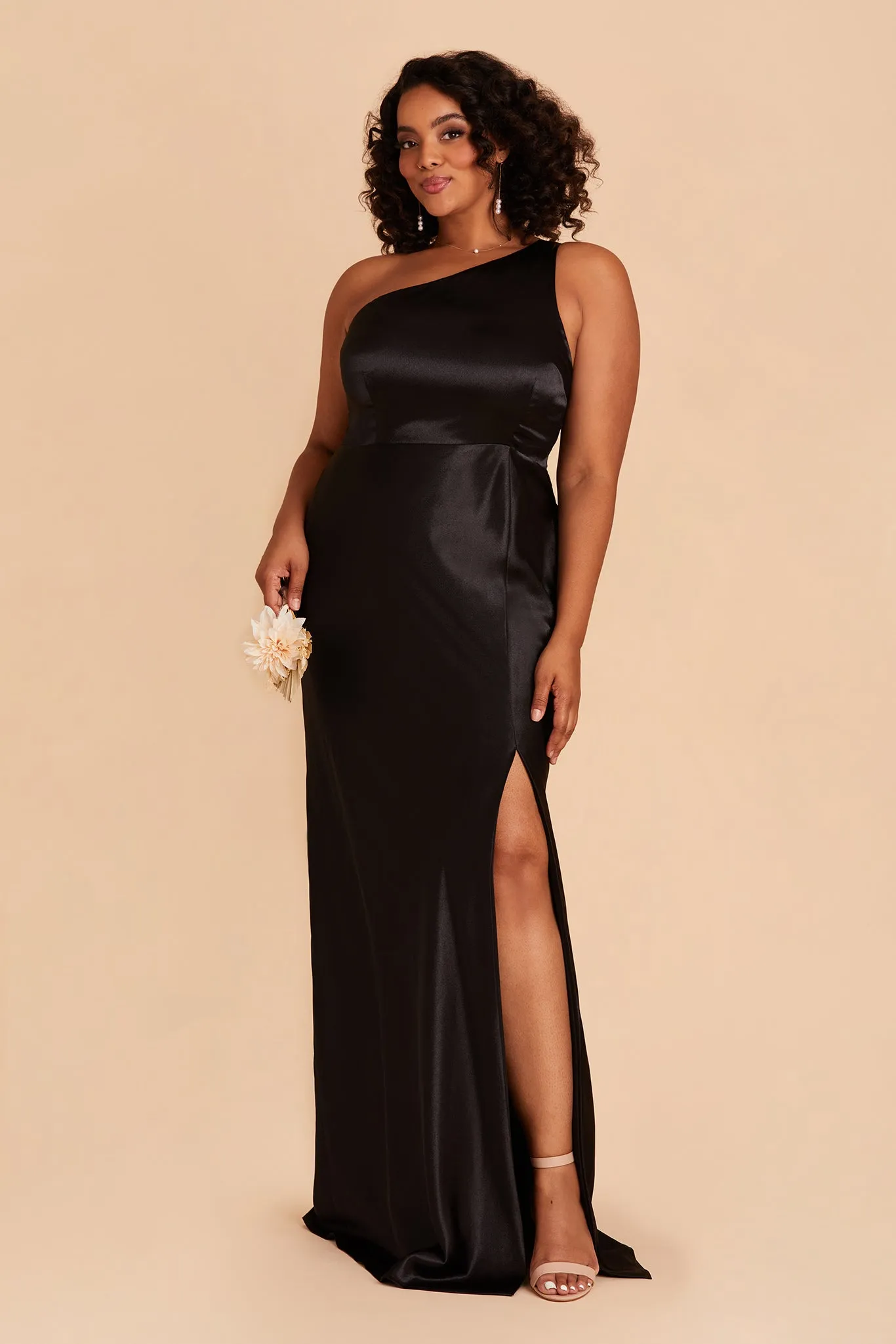 Kira Shiny Satin Dress - Black sold by Birdy Grey product image thumbnail 2