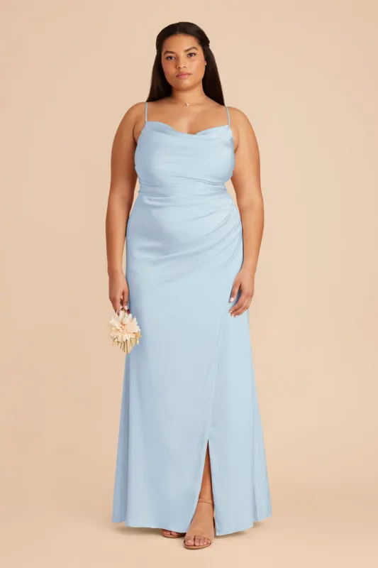 Lydia Matte Satin Dress - Mist Blue sold by Birdy Grey