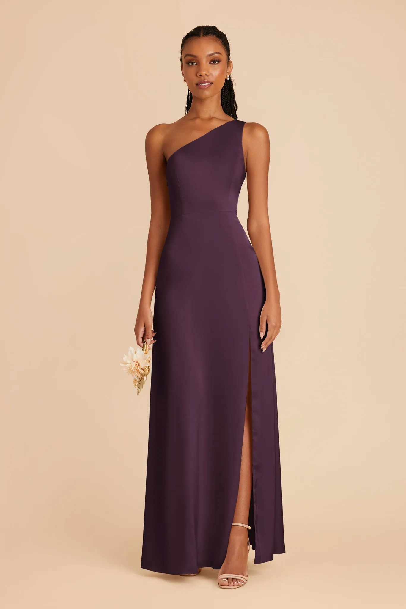 Kira Matte Satin Dress - Plum sold by Birdy Grey