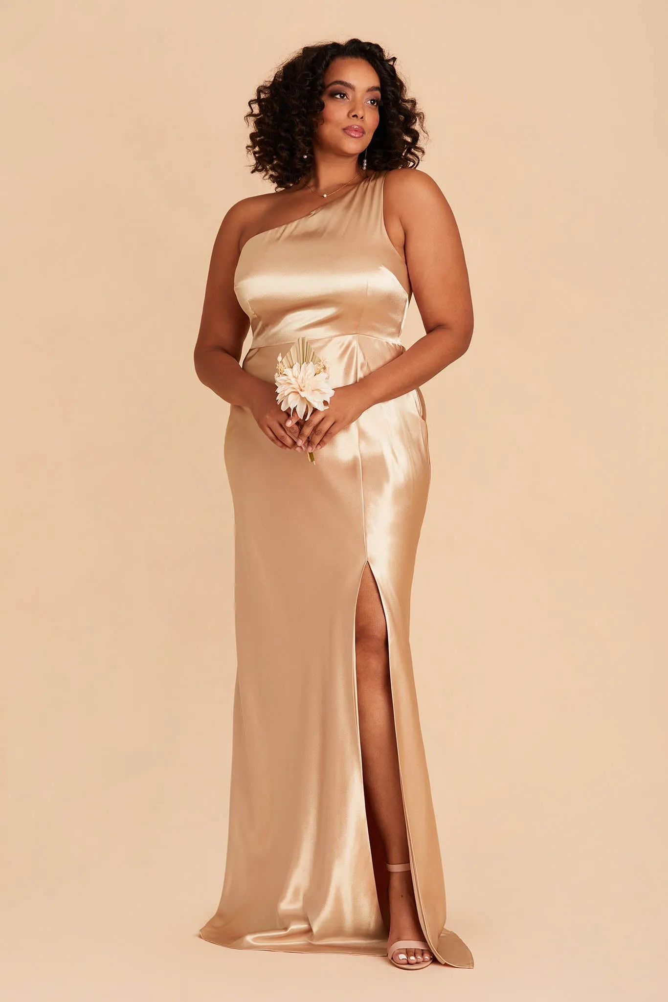 Kira Shiny Satin Dress - Gold sold by Birdy Grey product image thumbnail 2