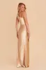 Kira Shiny Satin Dress - Gold sold by Birdy Grey