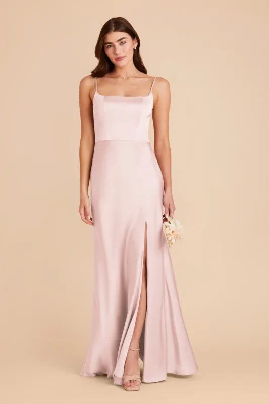 Mai Matte Satin Dress - Pale Blush sold by Birdy Grey