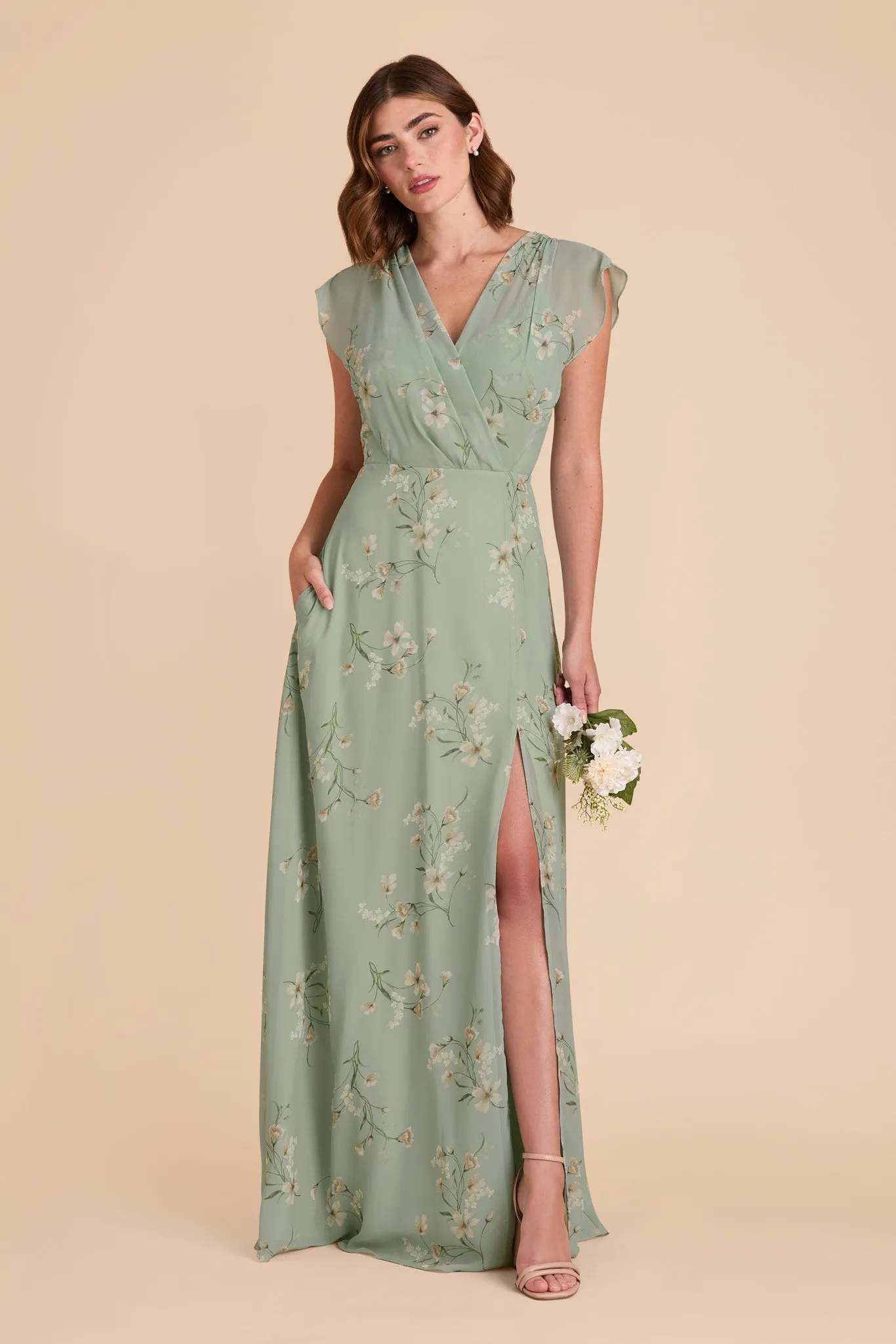 Violet Chiffon Dress - Sage Le Fleur sold by Birdy Grey product image thumbnail 2