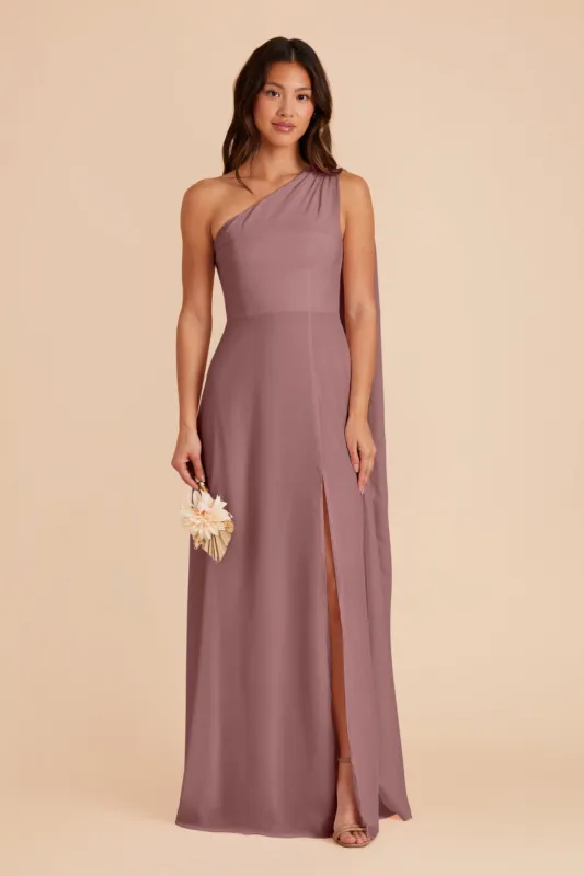 Melissa Chiffon Dress - Dark Mauve sold by Birdy Grey