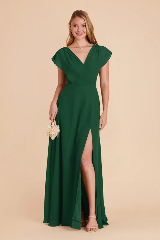 Violet Chiffon Dress - Forest Green sold by Birdy Grey