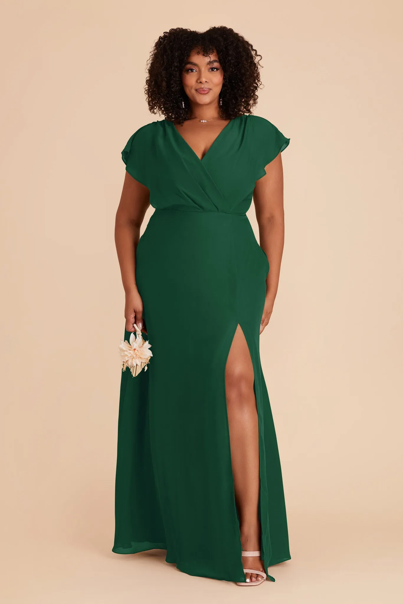 Violet Chiffon Dress - Forest Green sold by Birdy Grey product image thumbnail 2