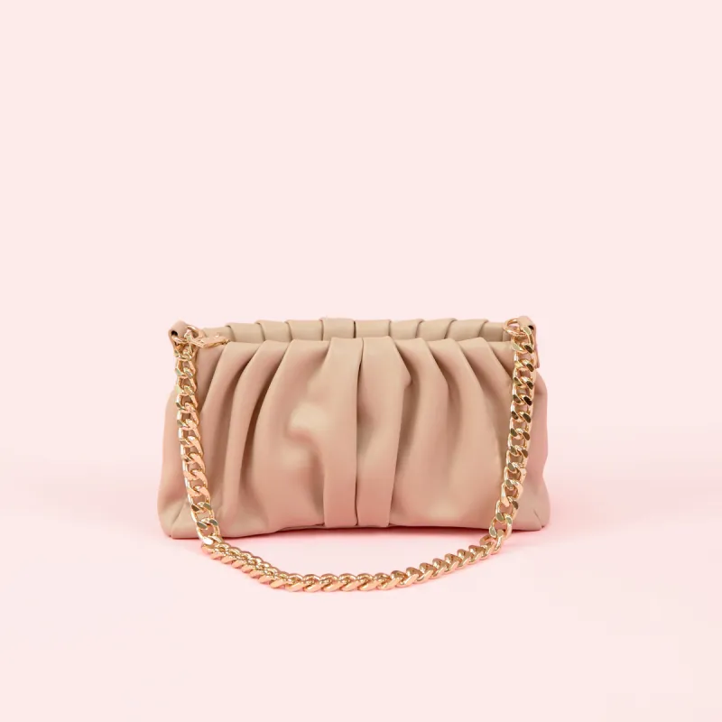 Ruched Handbag - Taupe sold by Birdy Grey