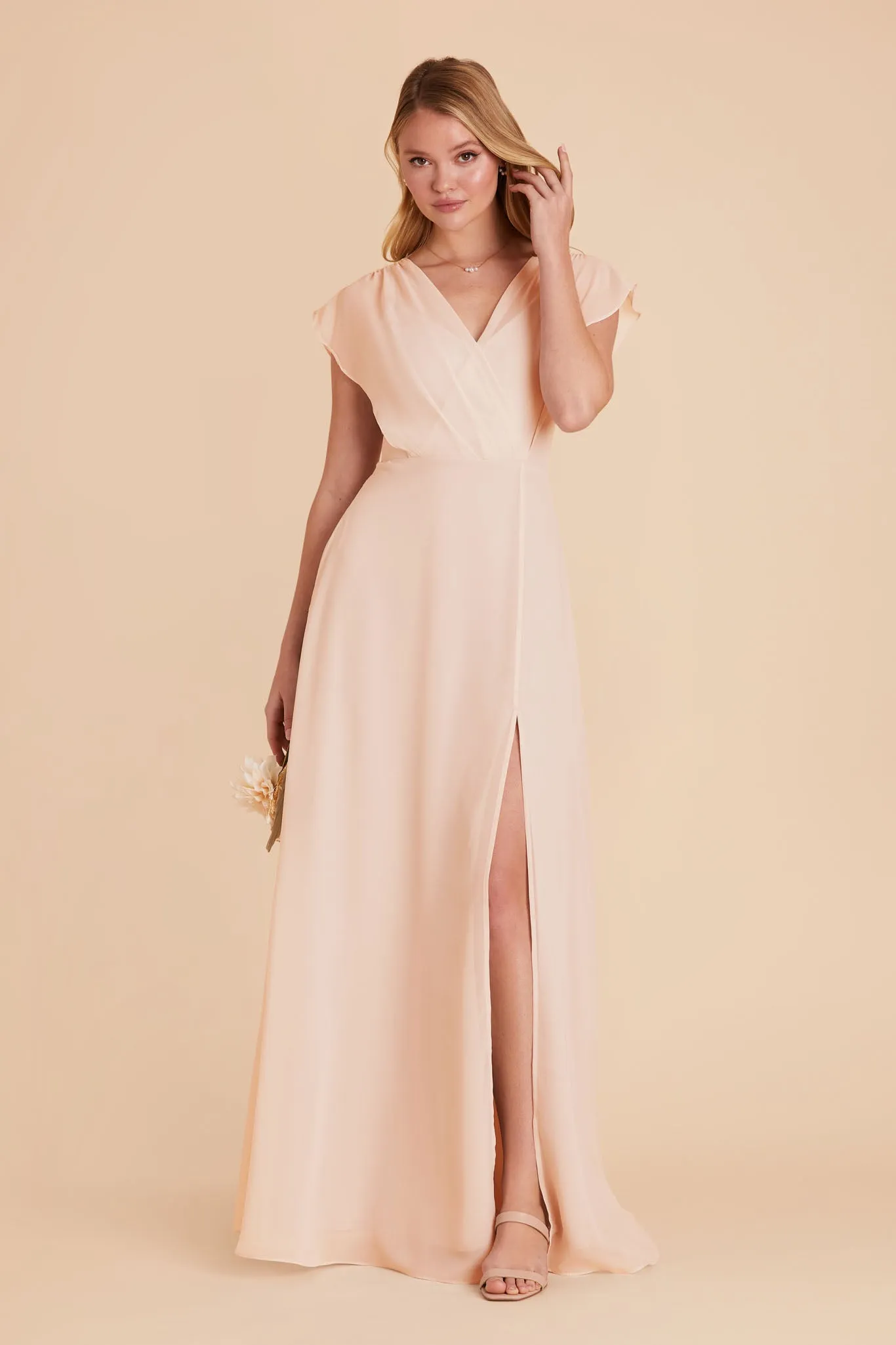 Violet Chiffon Dress - Pale Blush sold by Birdy Grey product image thumbnail 3