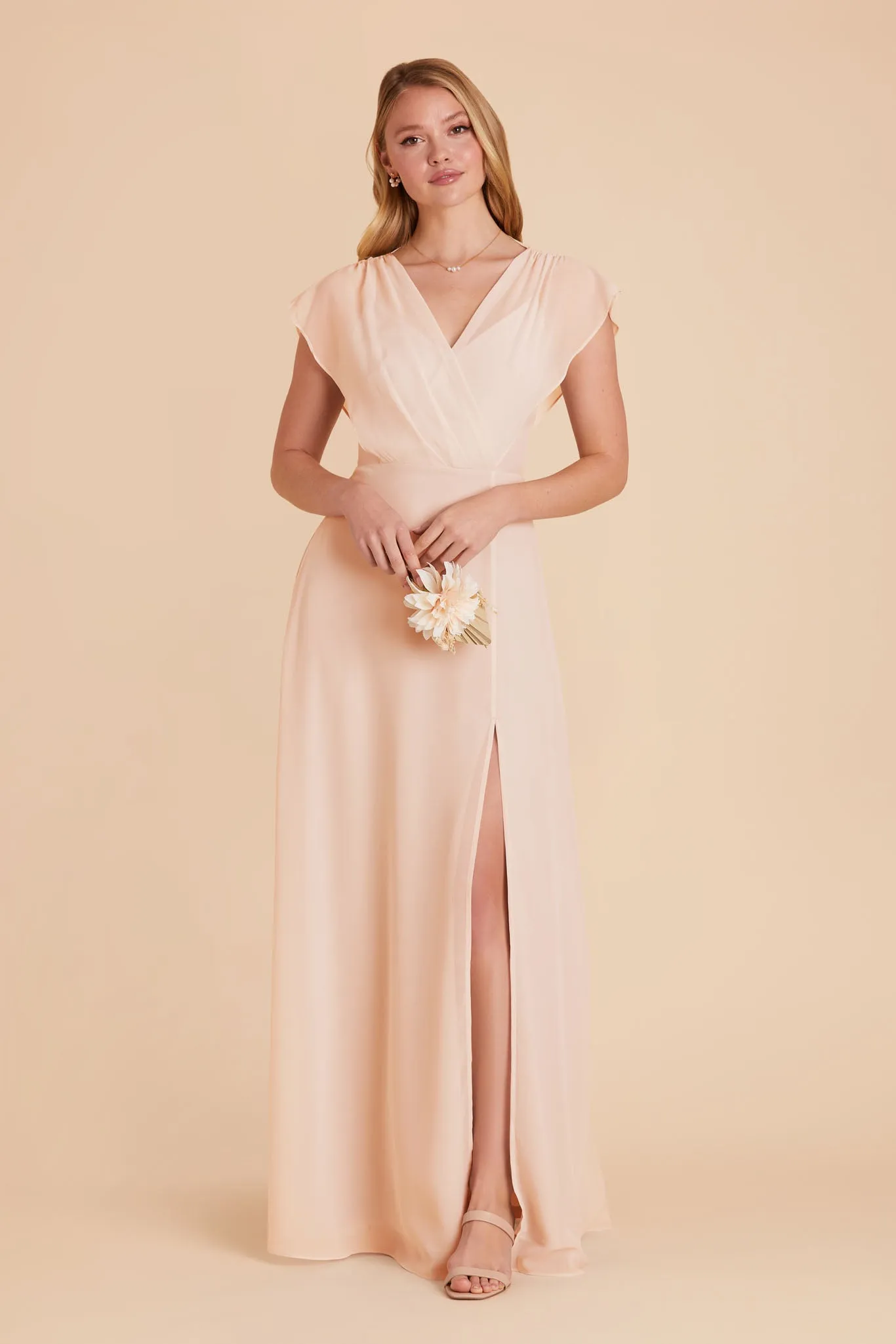 Violet Chiffon Dress - Pale Blush sold by Birdy Grey product image thumbnail 4