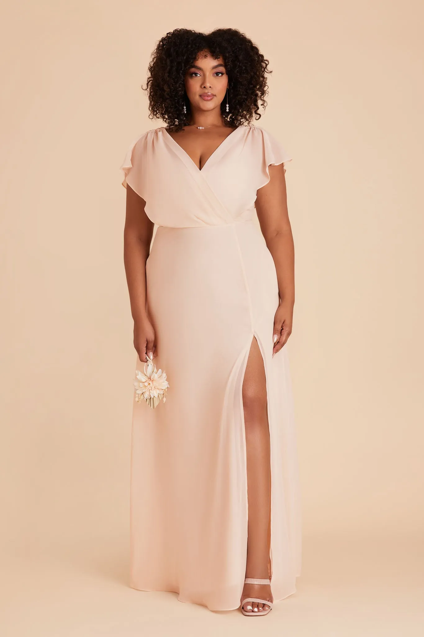 Violet Chiffon Dress - Pale Blush sold by Birdy Grey product image thumbnail 2