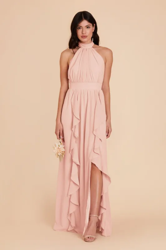Joyce Chiffon Dress - Blush Pink sold by Birdy Grey