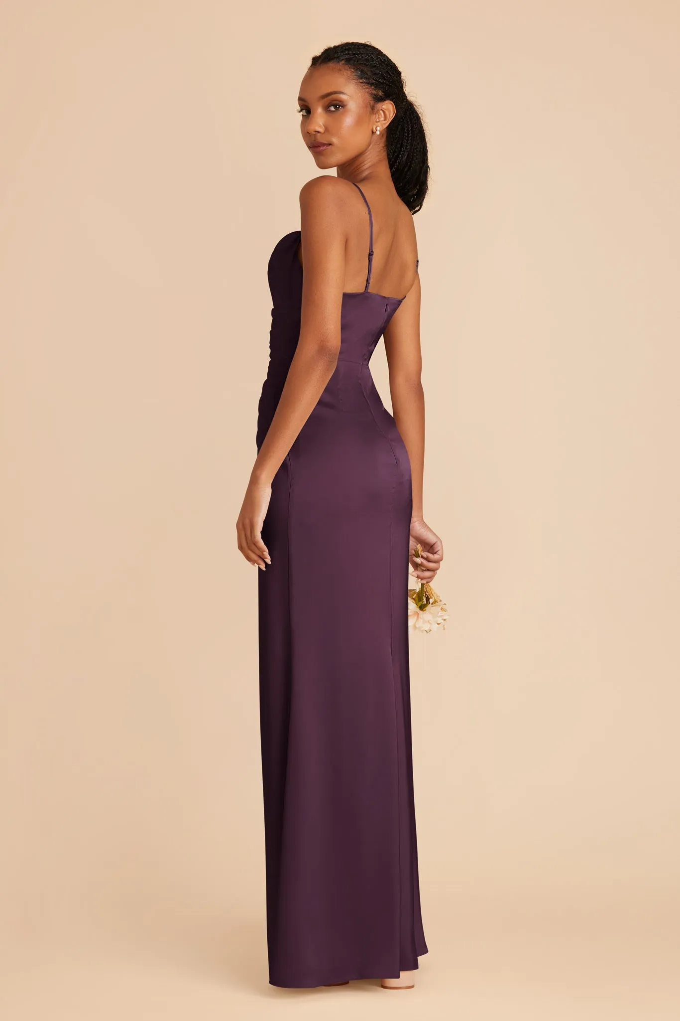 Lydia Matte Satin Dress - Plum sold by Birdy Grey product image thumbnail 4