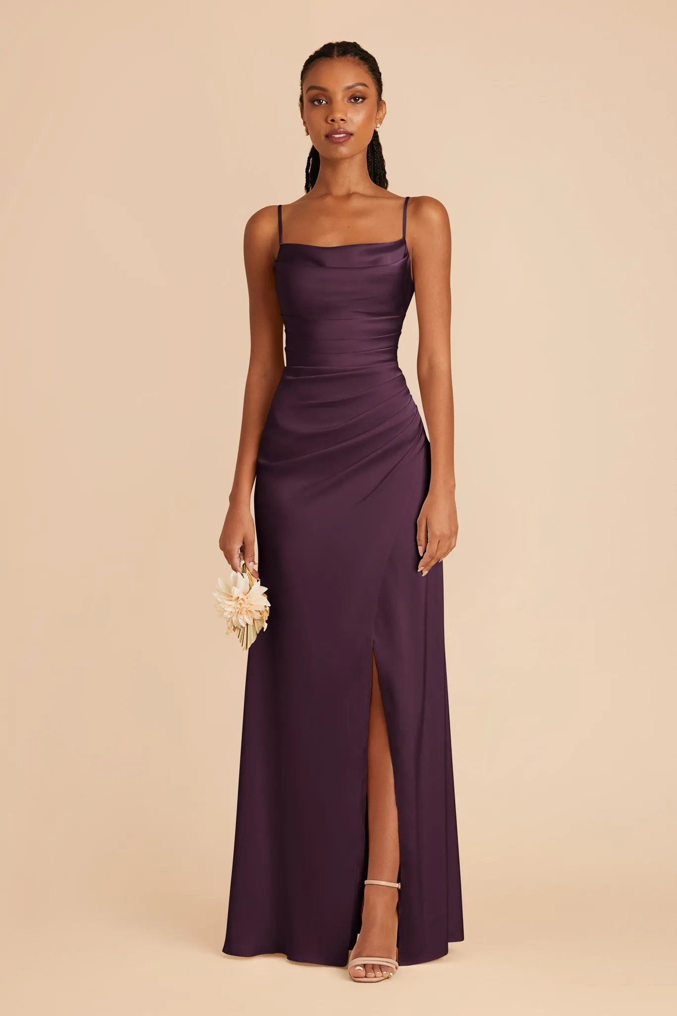 Lydia Matte Satin Dress - Plum sold by Birdy Grey product image thumbnail 3