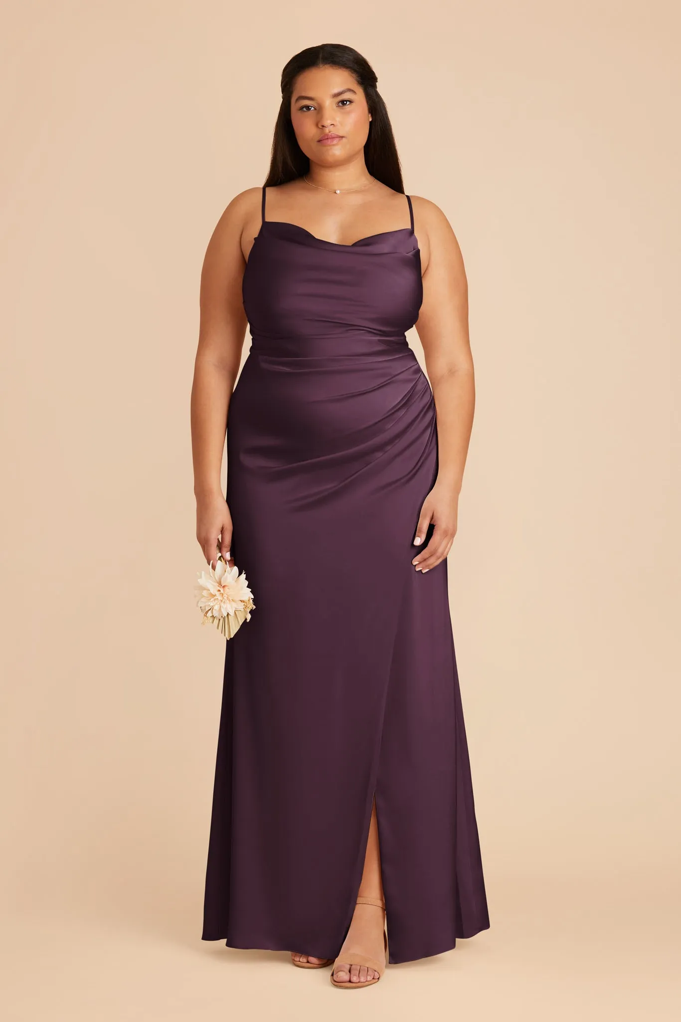 Lydia Matte Satin Dress - Plum sold by Birdy Grey product image thumbnail 2