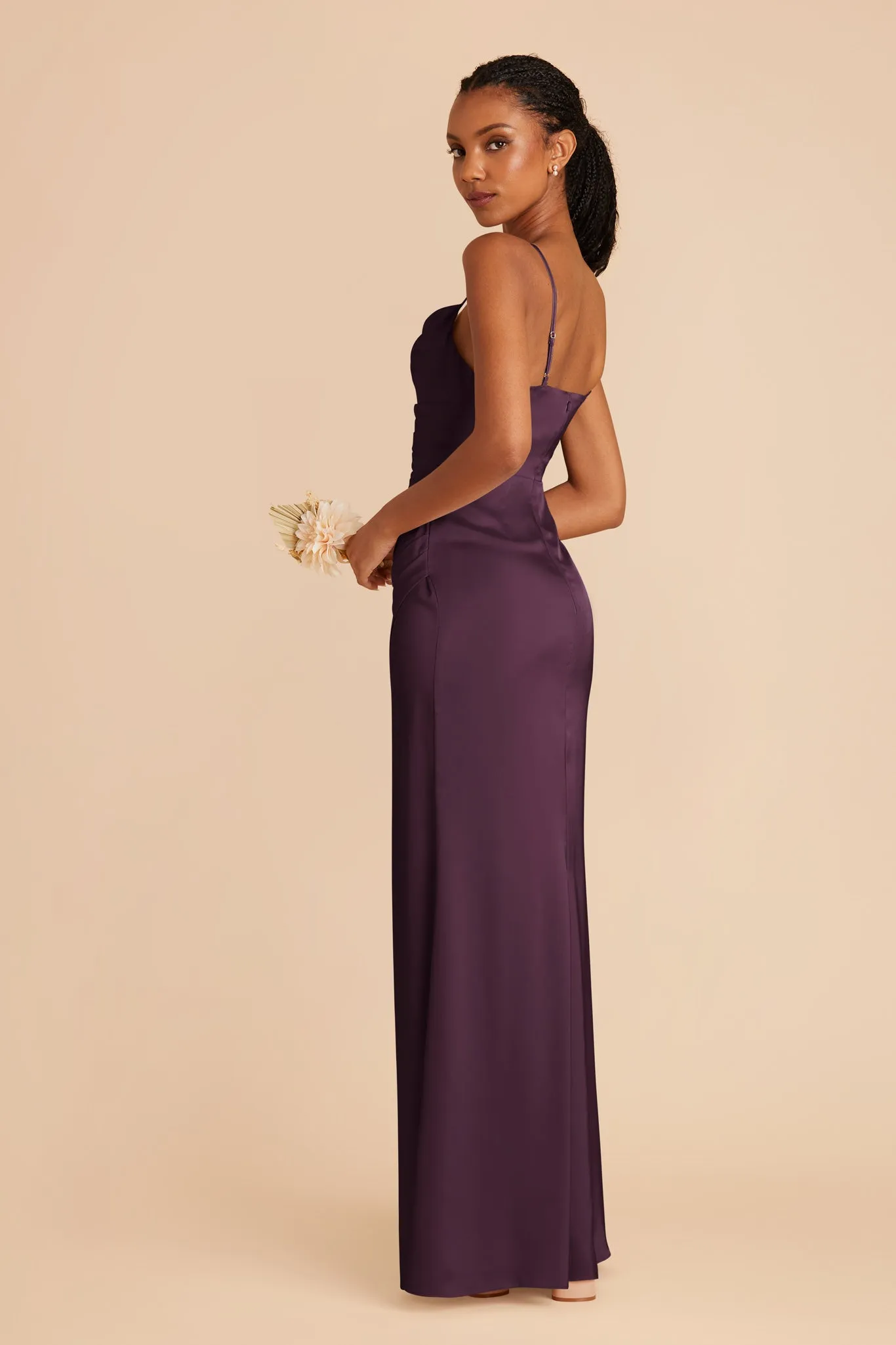 Lydia Matte Satin Dress - Plum sold by Birdy Grey product image thumbnail 5