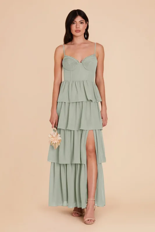 Lola Chiffon Dress - Sage sold by Birdy Grey