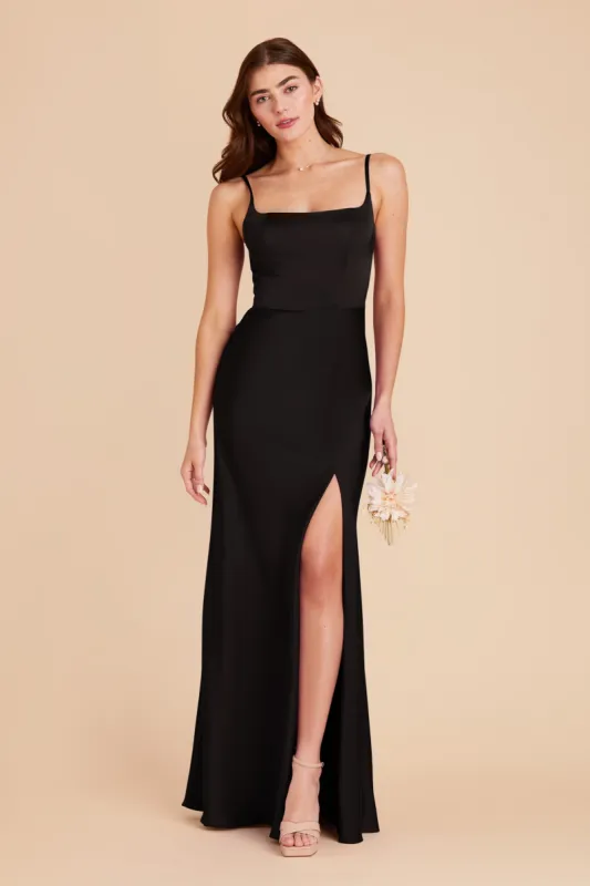 Mai Matte Satin Dress - Black sold by Birdy Grey
