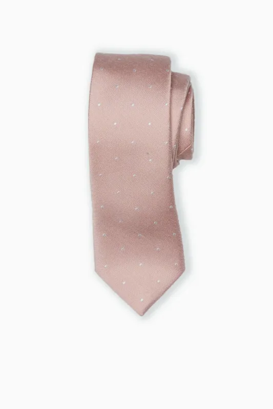Simon Necktie - Dusty Rose Dot sold by Birdy Grey