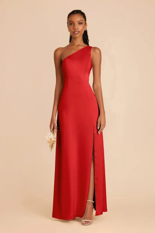 Kira Matte Satin Dress - Ruby Red sold by Birdy Grey