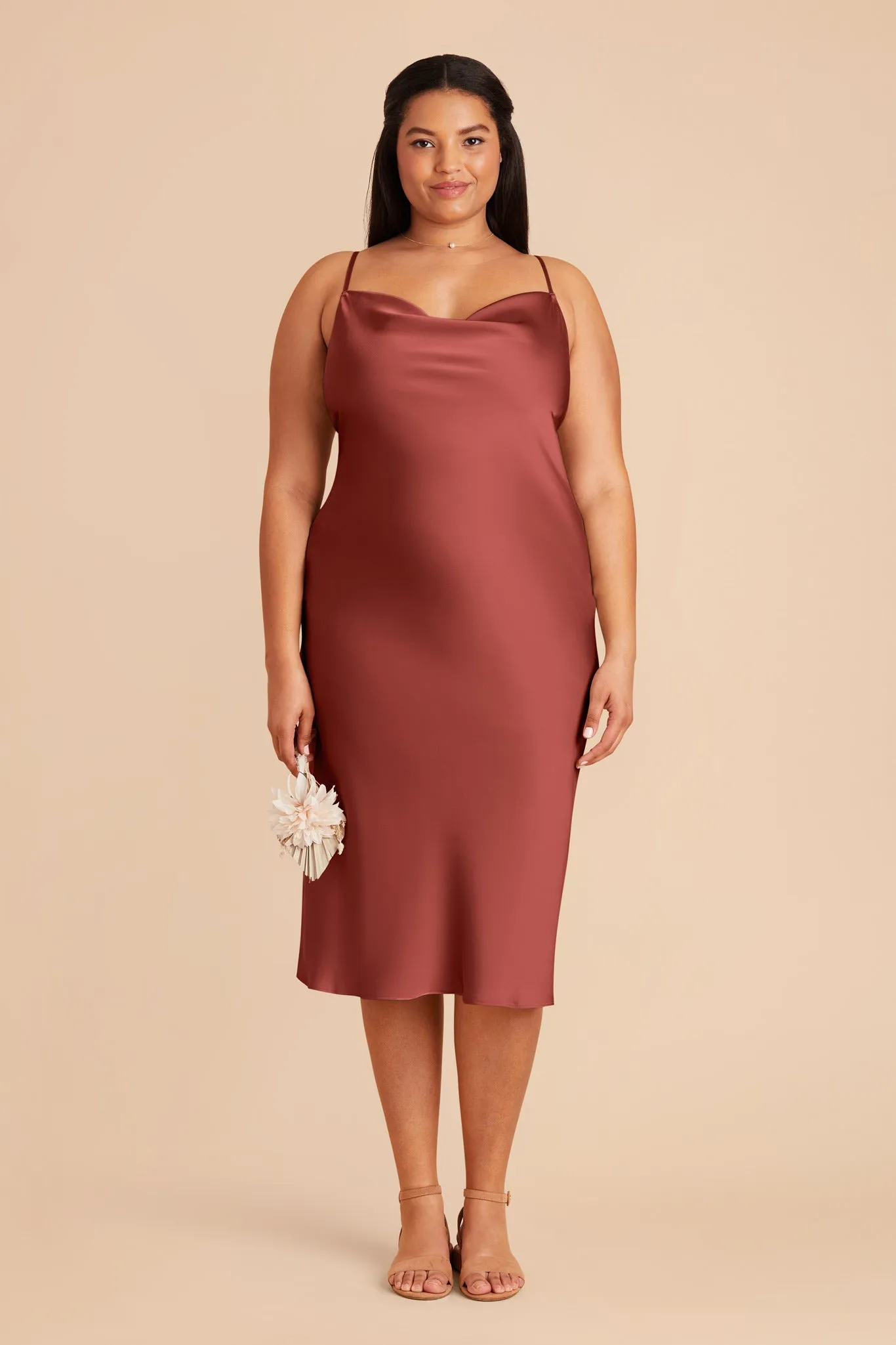 Lisa Matte Satin Midi Dress - Spice sold by Birdy Grey product image thumbnail 2