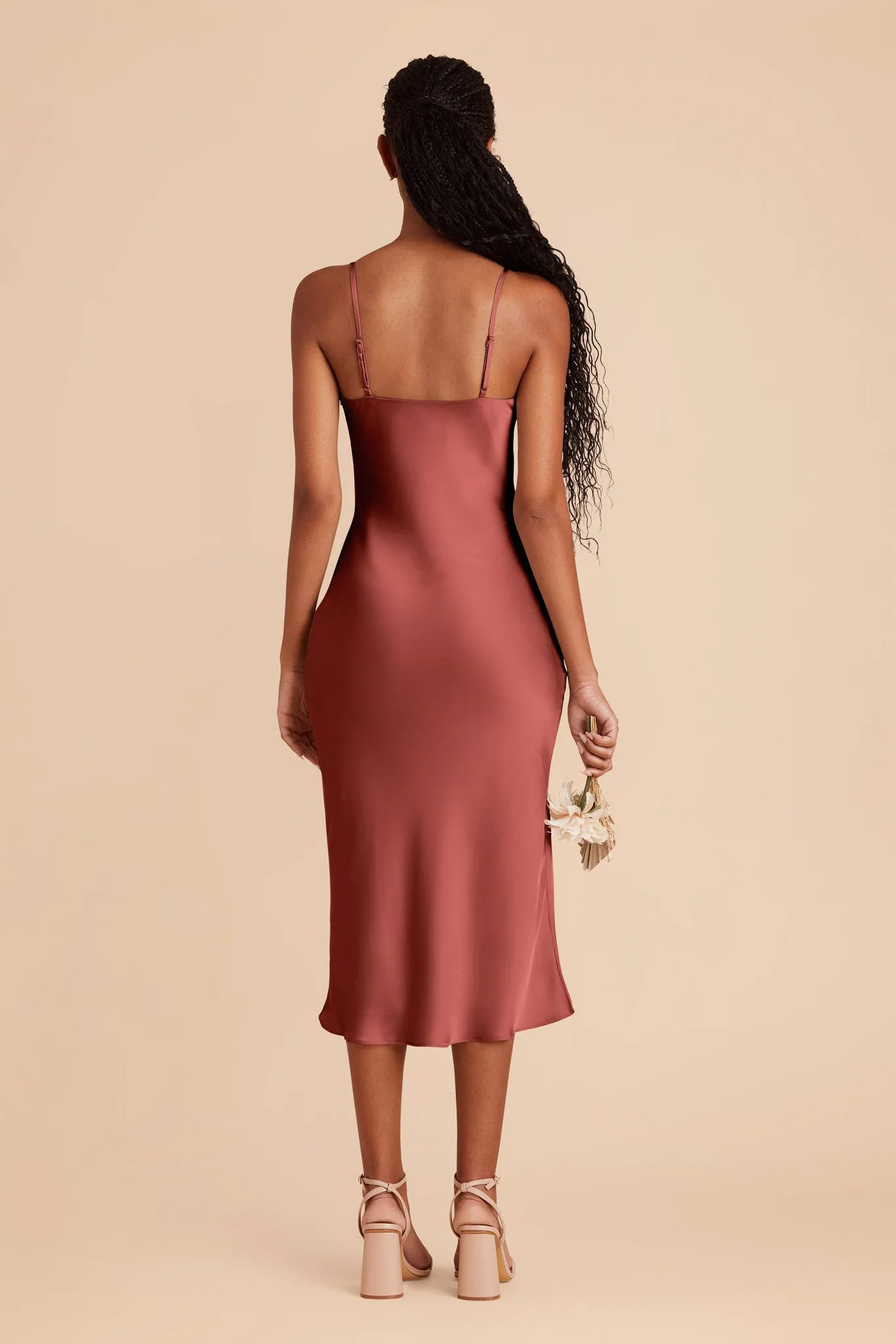 Lisa Matte Satin Midi Dress - Spice sold by Birdy Grey product image thumbnail 5