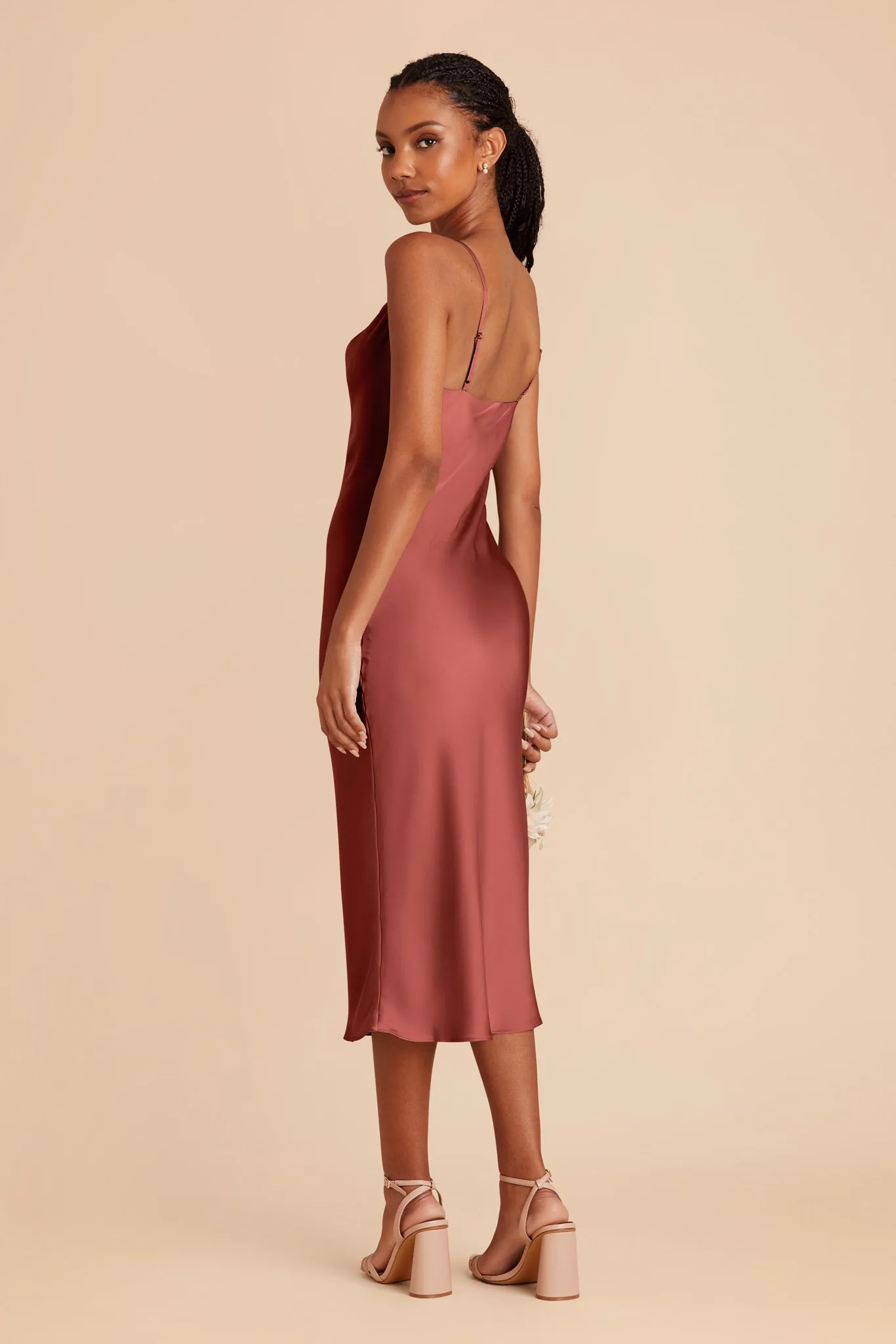 Lisa Matte Satin Midi Dress - Spice sold by Birdy Grey product image thumbnail 4