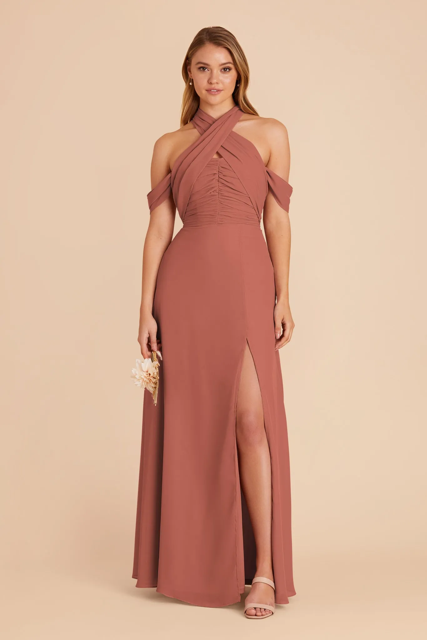 Cara Chiffon Dress - Desert Rose sold by Birdy Grey product image thumbnail 3