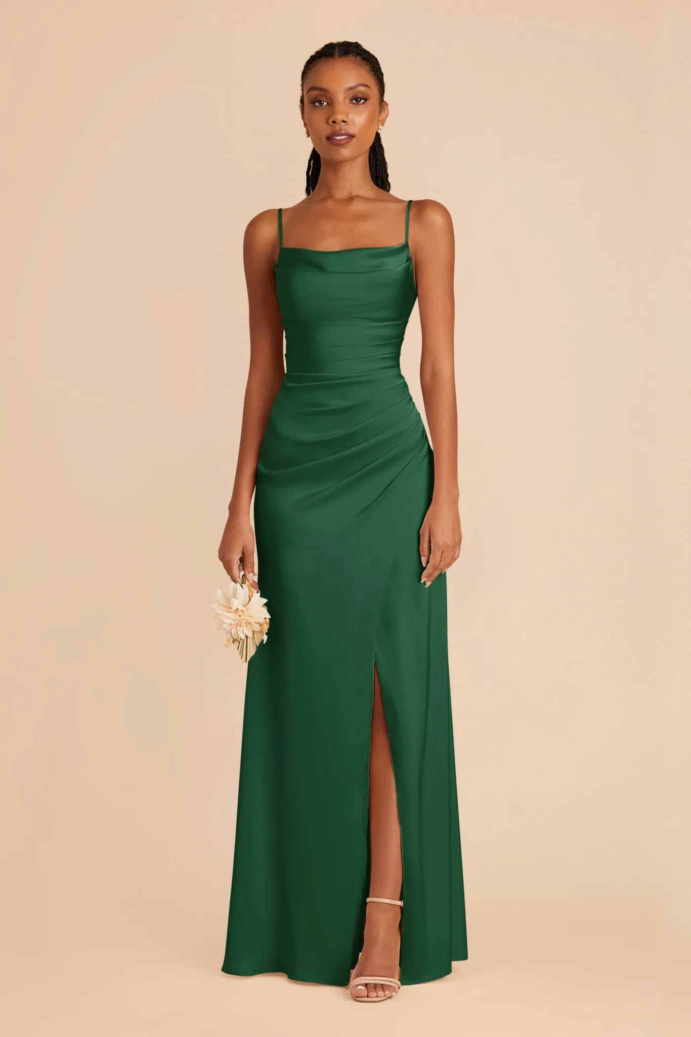 Lydia Matte Satin Dress - Forest Green sold by Birdy Grey