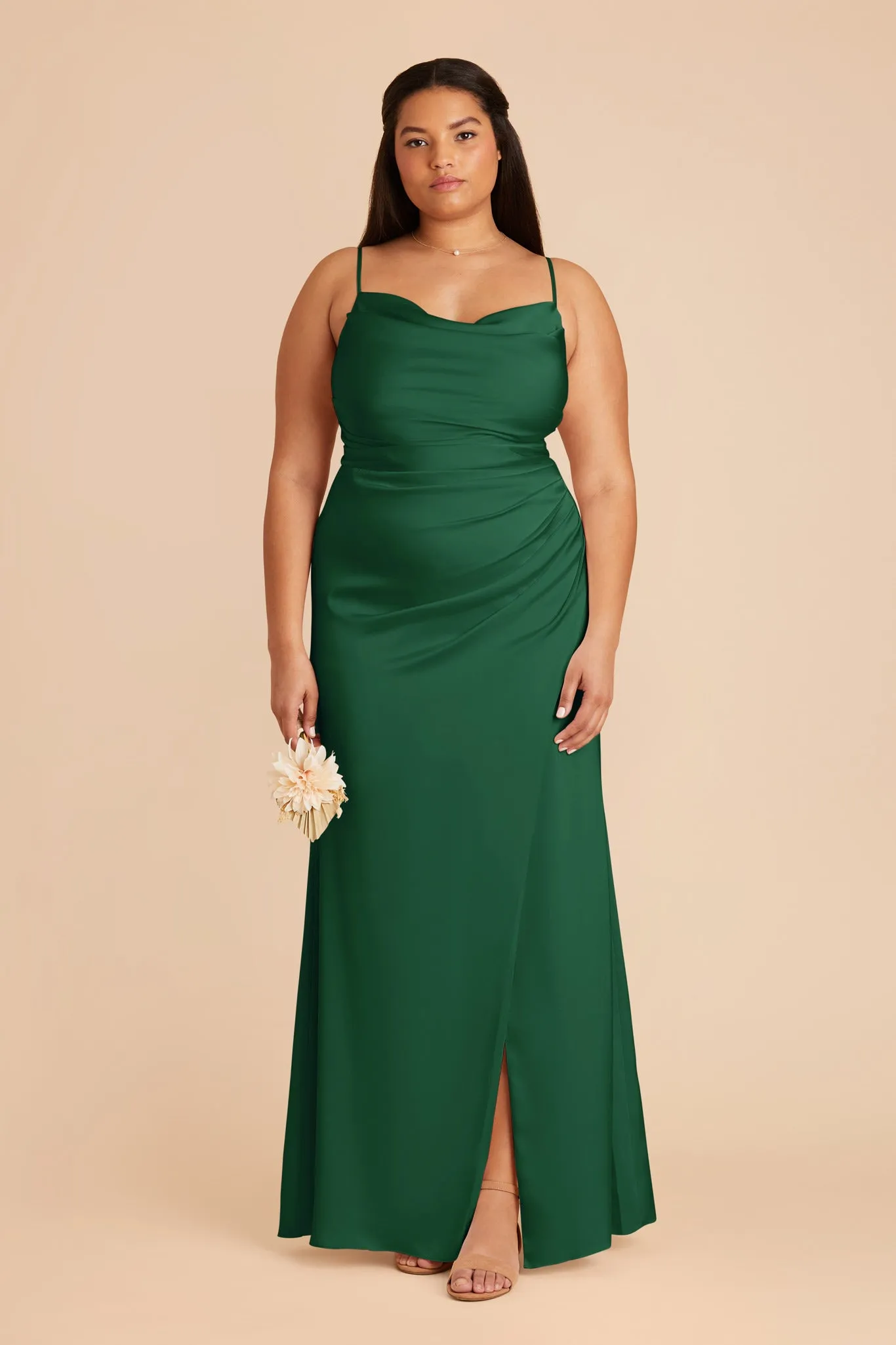 Lydia Matte Satin Dress - Forest Green sold by Birdy Grey product image thumbnail 2