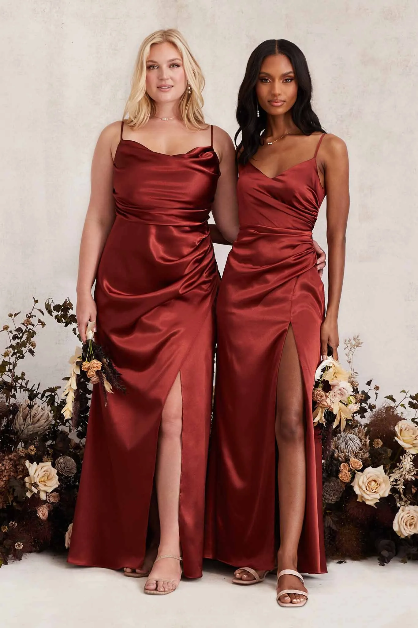 Catherine Shiny Satin Dress - Spice sold by Birdy Grey product image thumbnail 2