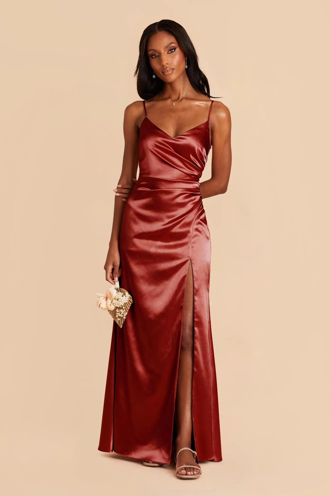 Catherine Shiny Satin Dress - Spice sold by Birdy Grey product image thumbnail 4