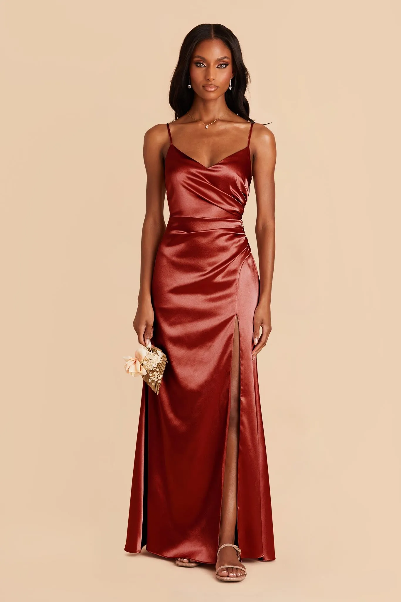 Catherine Shiny Satin Dress - Spice sold by Birdy Grey product image thumbnail 3