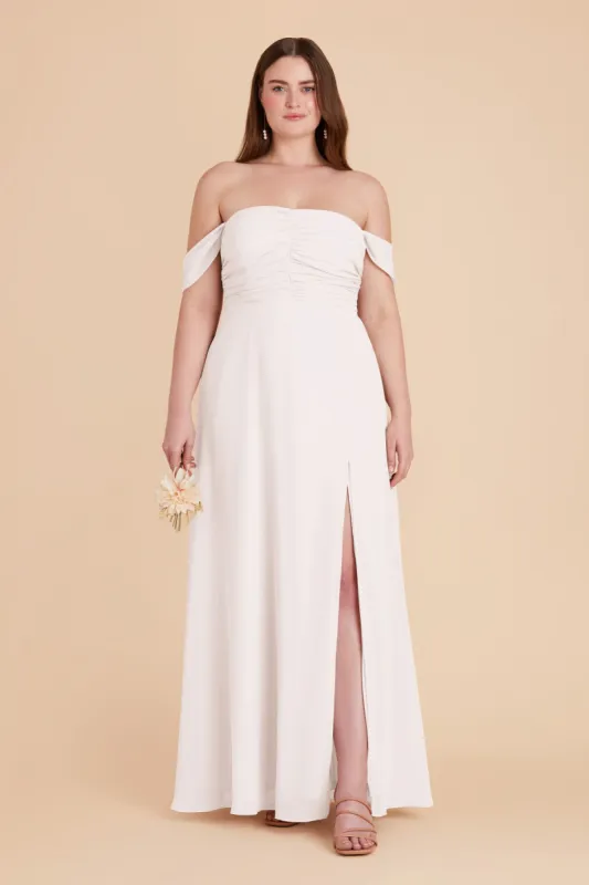 Cara Chiffon Dress - White sold by Birdy Grey