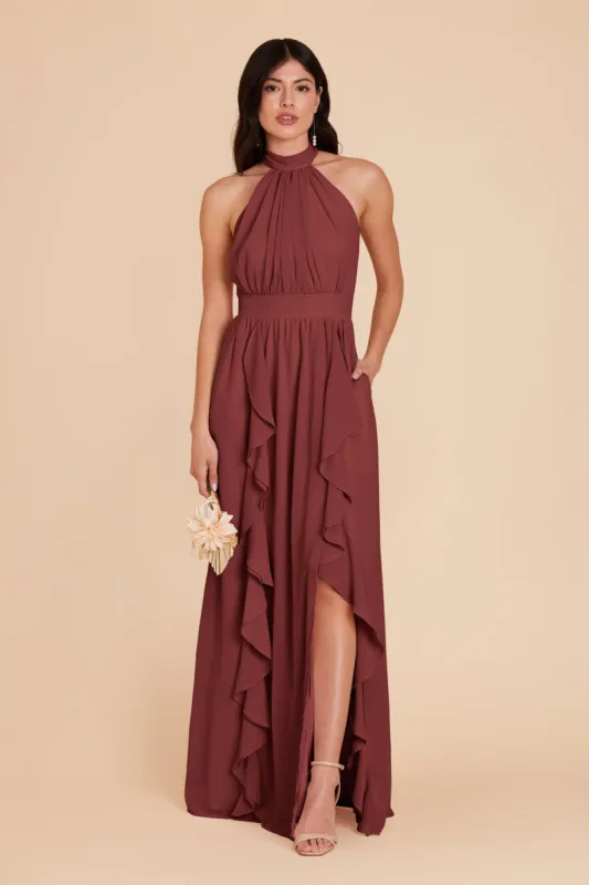 Joyce Chiffon Dress - Rosewood sold by Birdy Grey