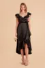 James Shiny Satin Midi Dress - Black sold by Birdy Grey