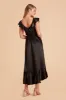 James Shiny Satin Midi Dress - Black sold by Birdy Grey