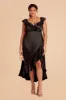 James Shiny Satin Midi Dress - Black sold by Birdy Grey