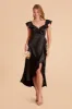 James Shiny Satin Midi Dress - Black sold by Birdy Grey