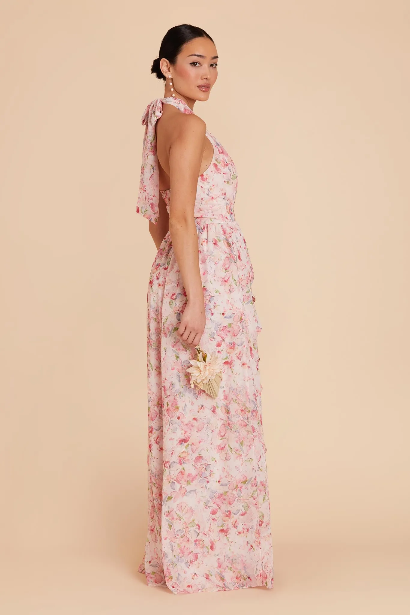 Joyce Chiffon Dress - Pink Falling Petals sold by Birdy Grey product image thumbnail 5