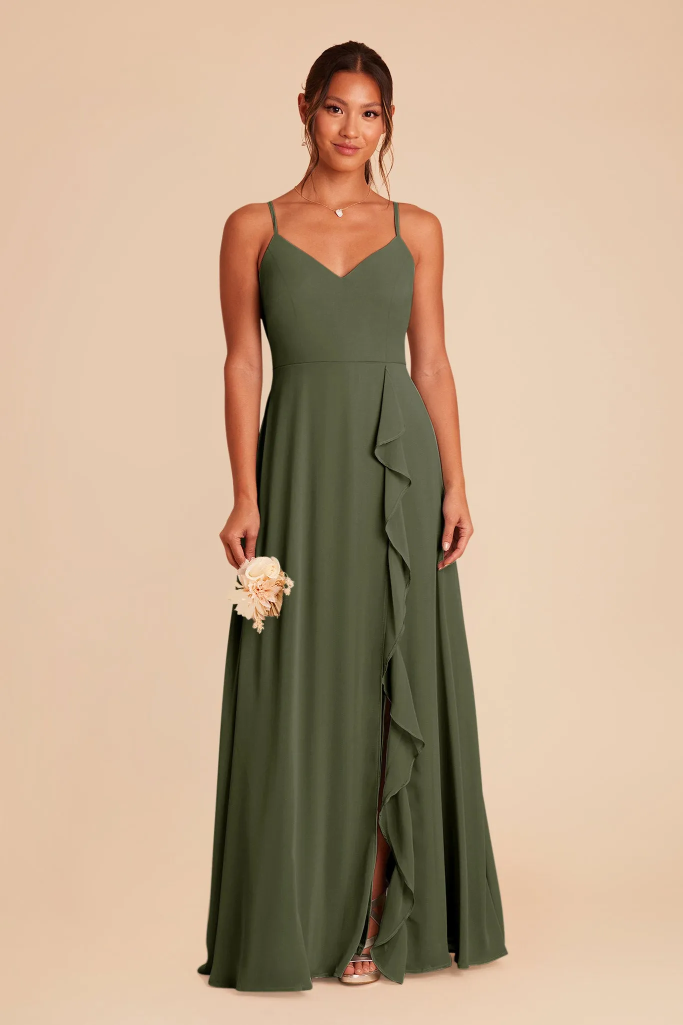 Theresa Chiffon Dress - Olive sold by Birdy Grey