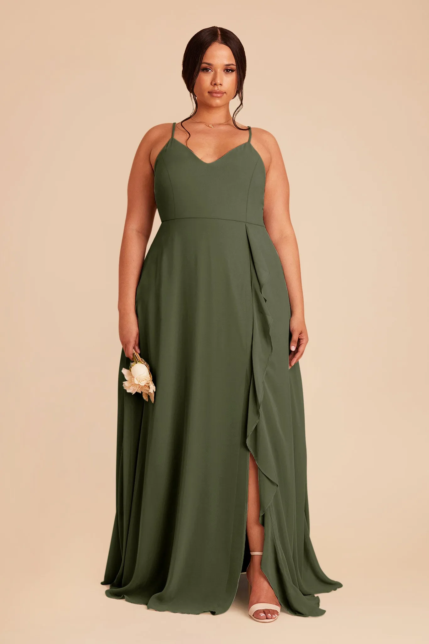 Theresa Chiffon Dress - Olive sold by Birdy Grey product image thumbnail 2