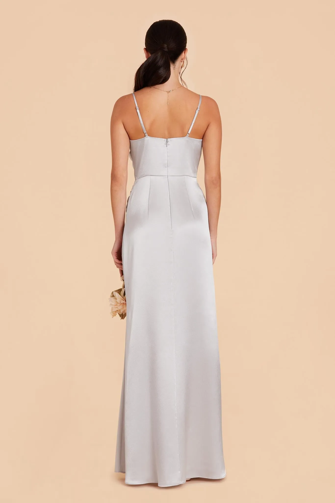 Lydia Shiny Satin Dress - Platinum sold by Birdy Grey product image thumbnail 5