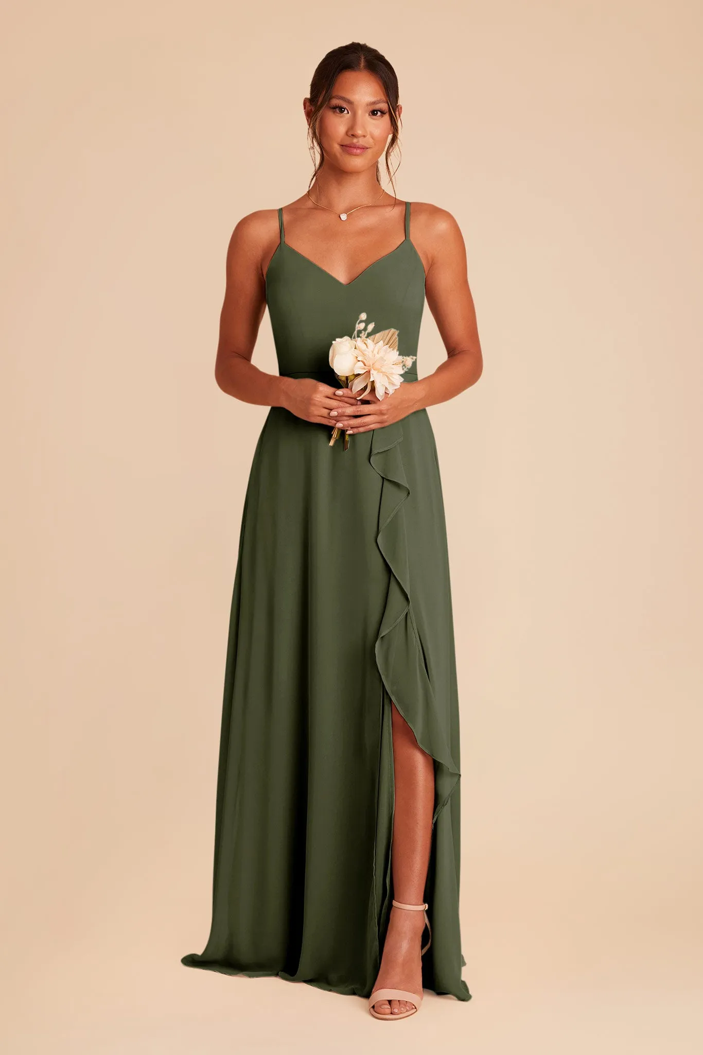 Theresa Chiffon Dress - Olive sold by Birdy Grey product image thumbnail 4