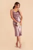 Lisa Shiny Satin Midi Dress - Dark Mauve sold by Birdy Grey