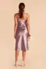 Lisa Shiny Satin Midi Dress - Dark Mauve sold by Birdy Grey
