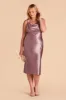 Lisa Shiny Satin Midi Dress - Dark Mauve sold by Birdy Grey
